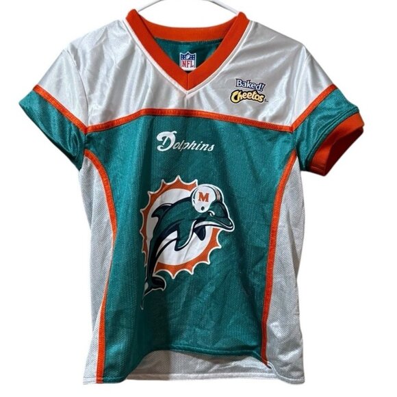 NFL MIAMI DOLPHINS Youth Size Medium Jersey Flag Football Polyester Baked Cheeto - Picture 1 of 9